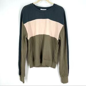 Daydreamer Colorblock Pullover Sweatshirt Small Blue Pink